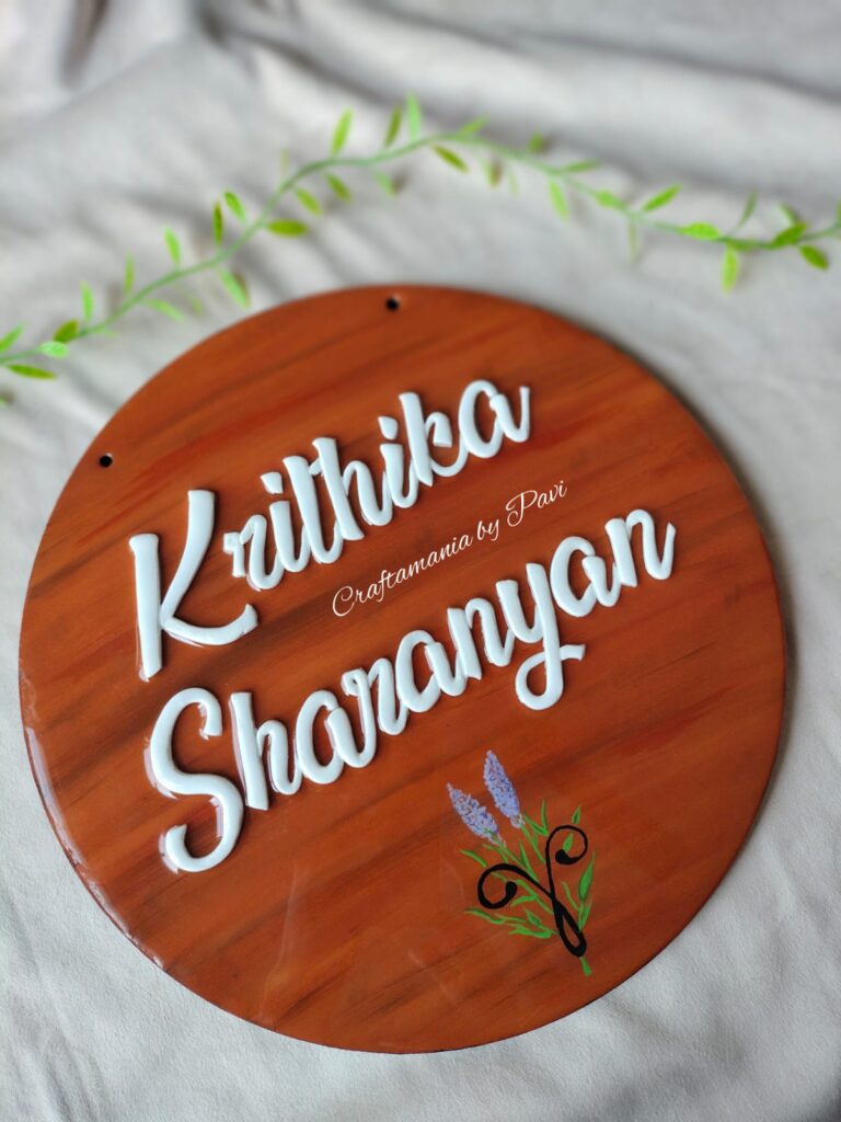Handcrafted nameplate